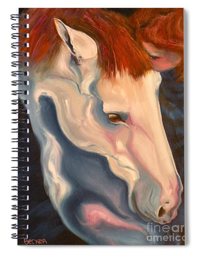 Thoroughbred Spiral Notebook featuring the painting Lullaby by Susan A Becker