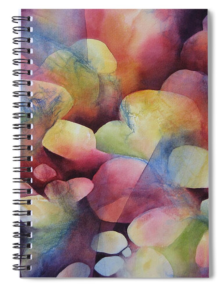 Abstract Spiral Notebook featuring the painting Luminosity by Deborah Ronglien