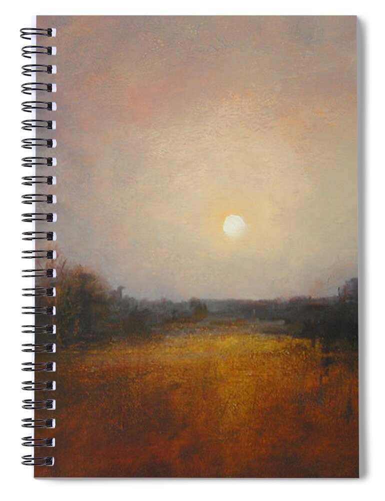 Moon Spiral Notebook featuring the painting Lunar 11 by David Ladmore