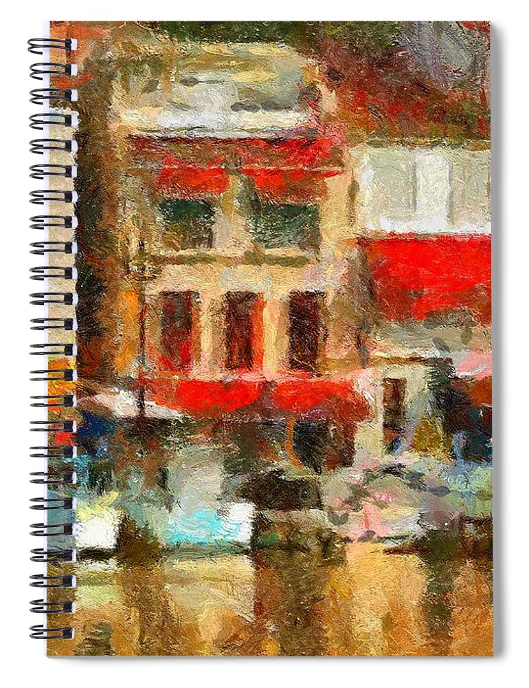 Landscapes Spiral Notebook featuring the painting Lungomare by Dragica Micki Fortuna