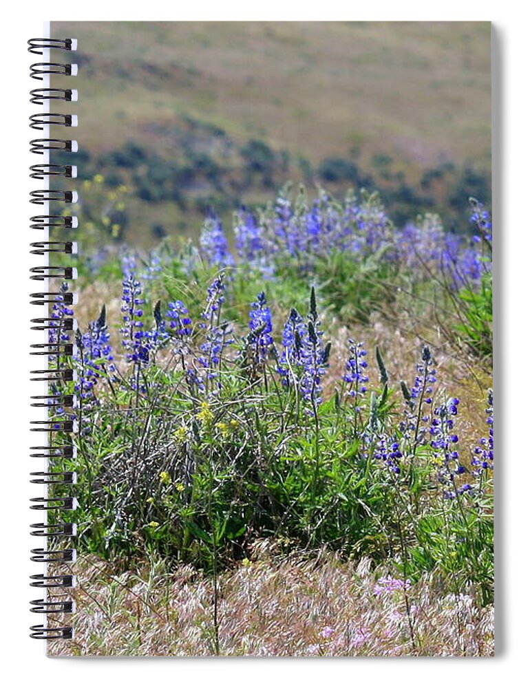 Lupines Spiral Notebook featuring the photograph Lupines on the Hill by Carol Groenen