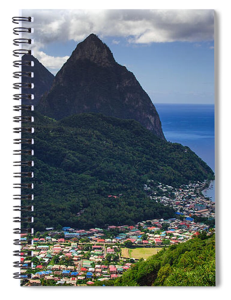 Saint Lucia Spiral Notebook featuring the photograph LURE of SAINT LUCIA by Karen Wiles