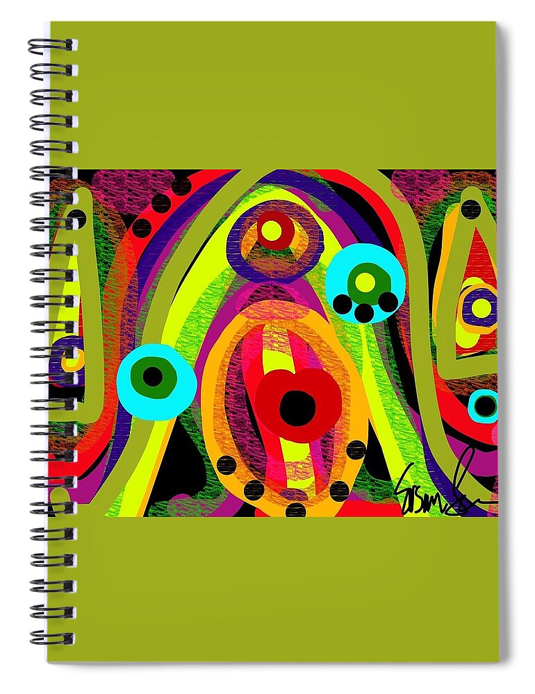 susan Fielder Lush For Life Abstract Spiral Notebook featuring the digital art Lush for Life by Susan Fielder