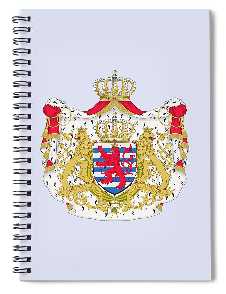 Luxembourg Spiral Notebook featuring the drawing Luxembourg Coat of Arms by Movie Poster Prints