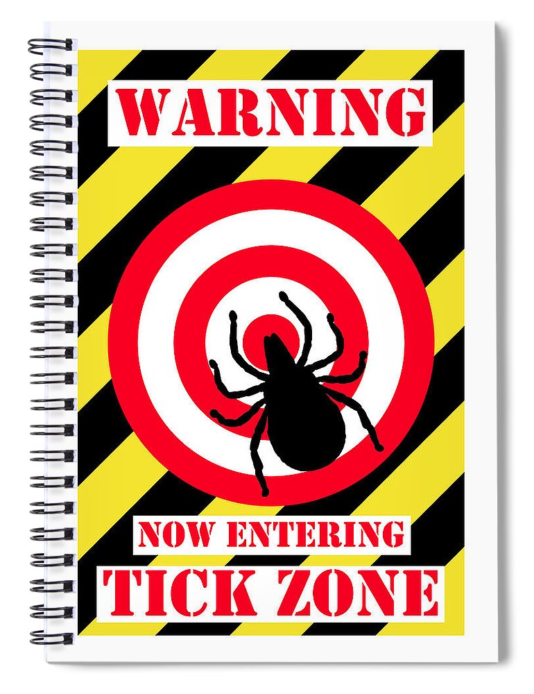 Richard Reeve Spiral Notebook featuring the digital art Lyme Disease - Tick Zone by Richard Reeve