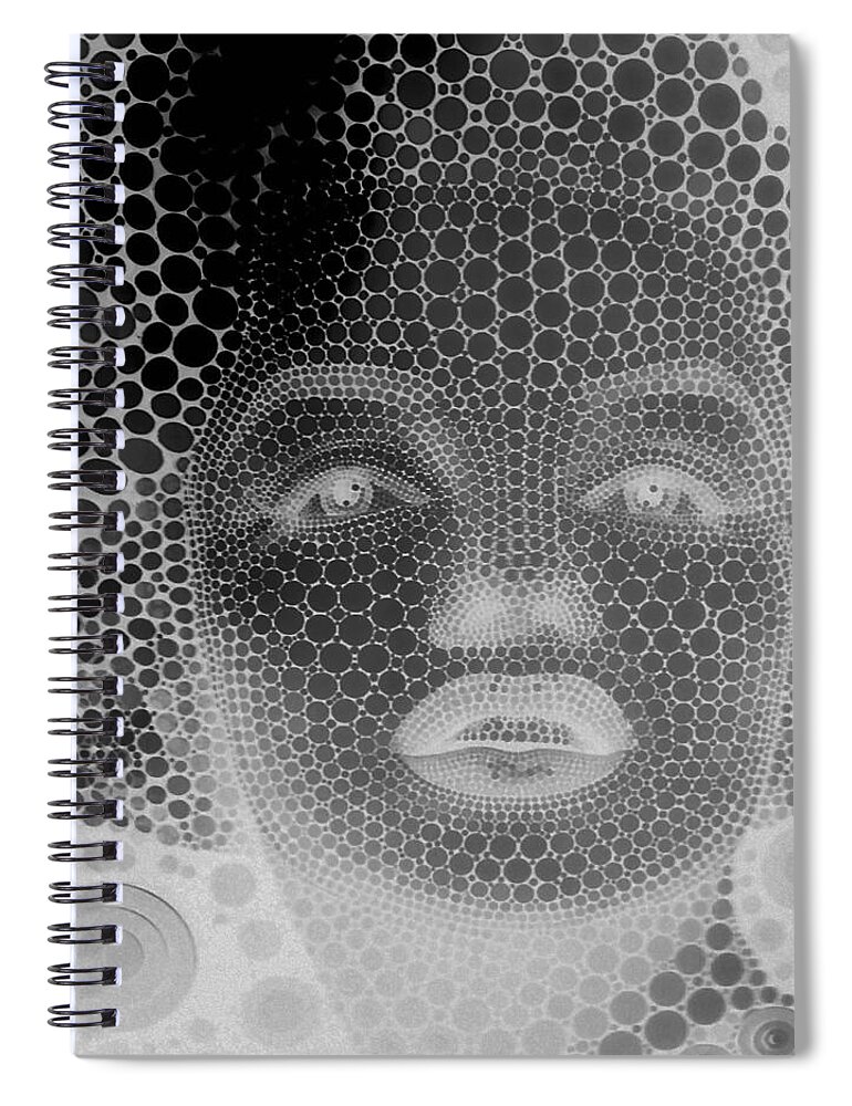 Marilyn Monroe Spiral Notebook featuring the photograph M Negative B W by Rob Hans