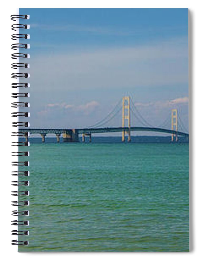 Mackinac Bridge Spiral Notebook featuring the photograph Mackinac Bridge 3707 by Jana Rosenkranz