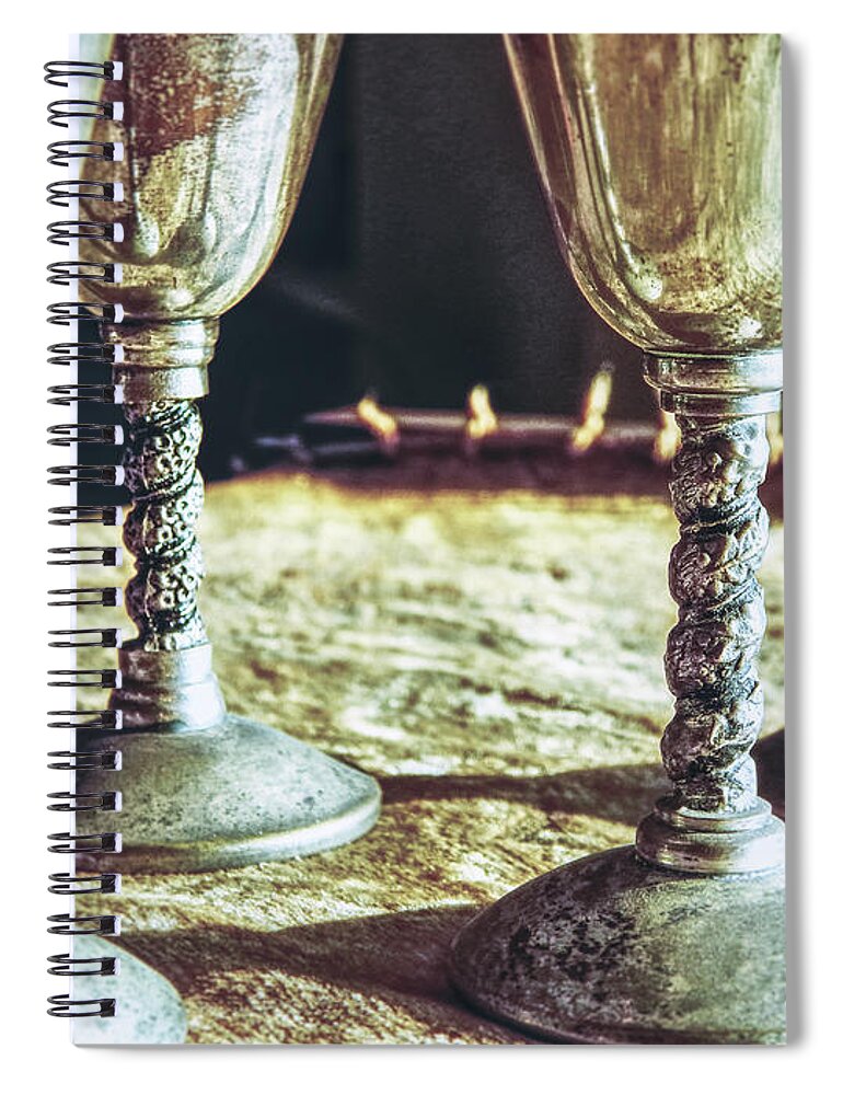 Macro Spiral Notebook featuring the photograph Macro Goblets Still Life by Phil Perkins