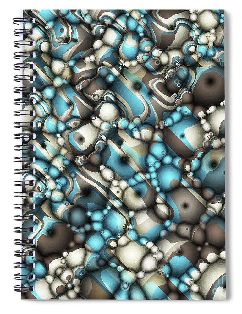 Chaos Spiral Notebook featuring the digital art Macro Shapes Abstract by Phil Perkins