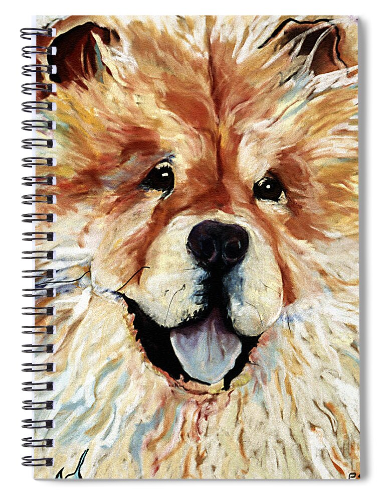 Chow Chow Spiral Notebook featuring the pastel Madame Chu Cho by Pat Saunders-White