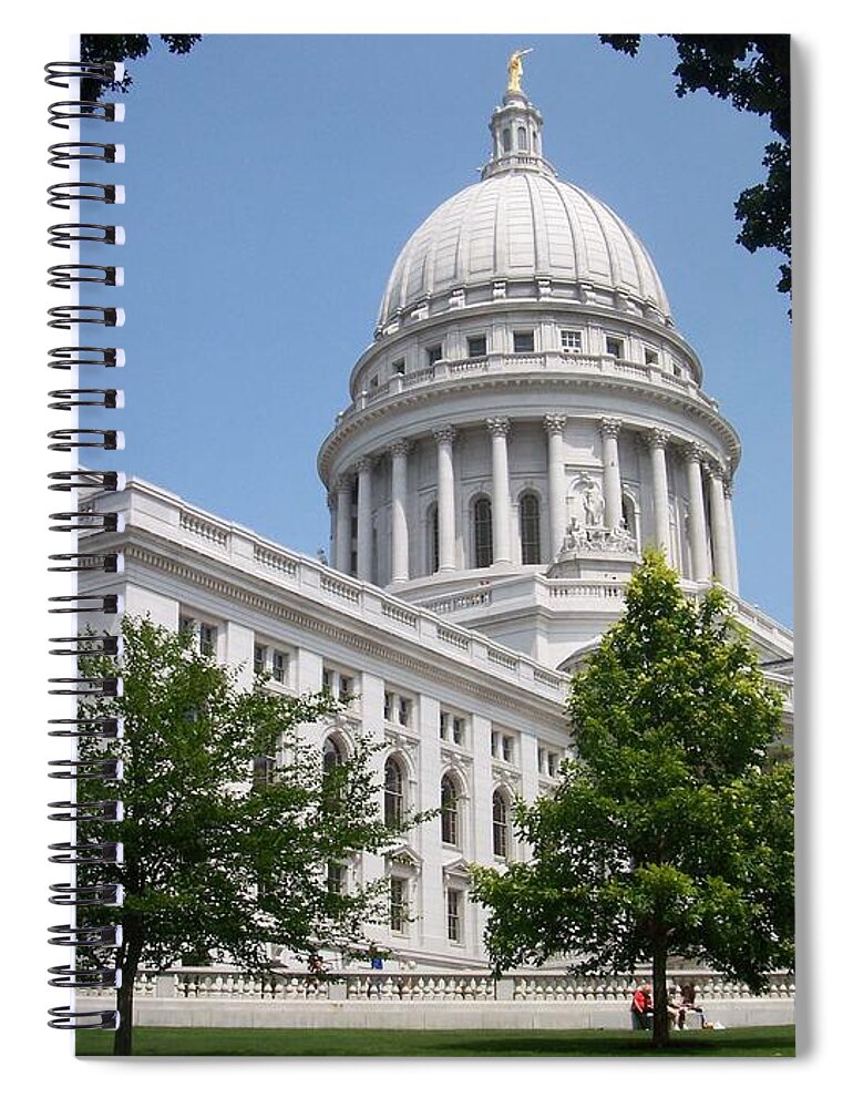 Madison Spiral Notebook featuring the photograph Madison WI State Capitol by Anita Burgermeister
