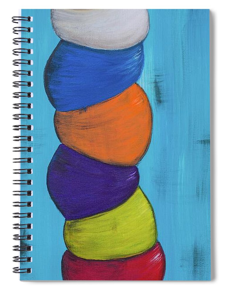 Coffee Spiral Notebook featuring the painting Magic Beans by Neslihan Ergul Colley