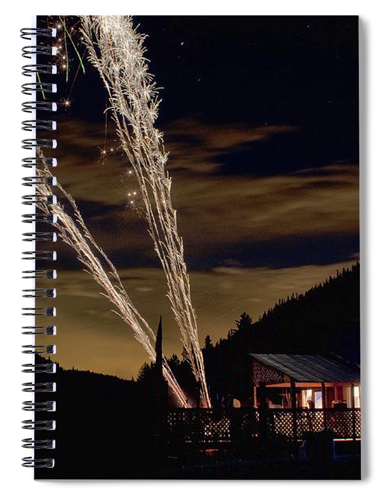 Fireworks Spiral Notebook featuring the photograph Magic Mountain by James BO Insogna