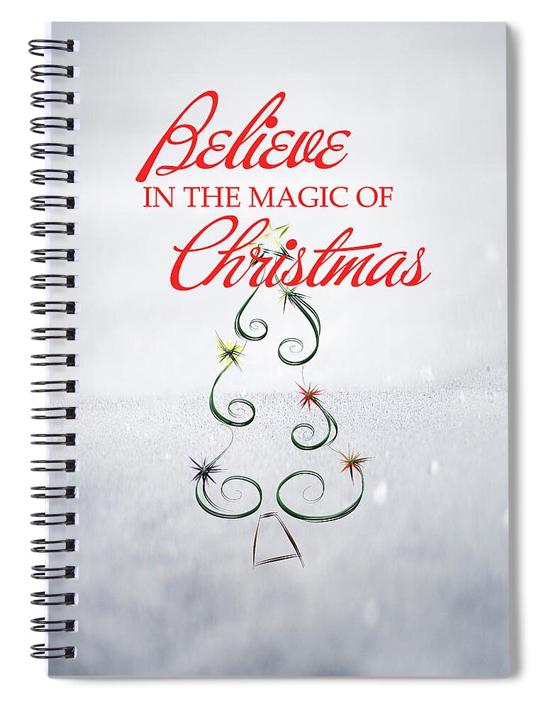 Christmas Spiral Notebook featuring the digital art Magic of Christmas by Judy Hall-Folde