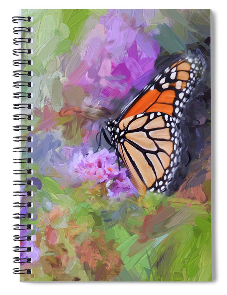 Monarch Spiral Notebook featuring the photograph Magical Monarch Butterfly by Kerri Farley