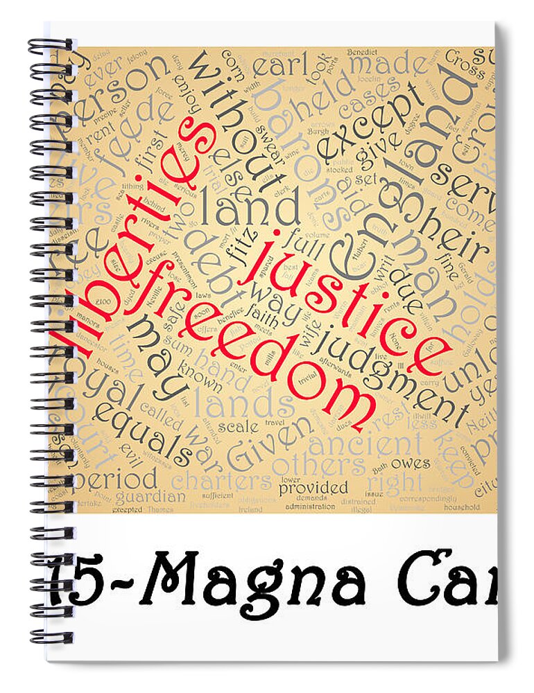 Richard Reeve Spiral Notebook featuring the photograph Magna Carta Word Cloud 2 by Richard Reeve