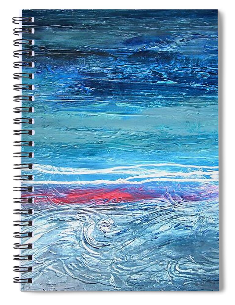 Art Spiral Notebook featuring the painting Magnificent Morning Abstract Seascape by Kristen Abrahamson