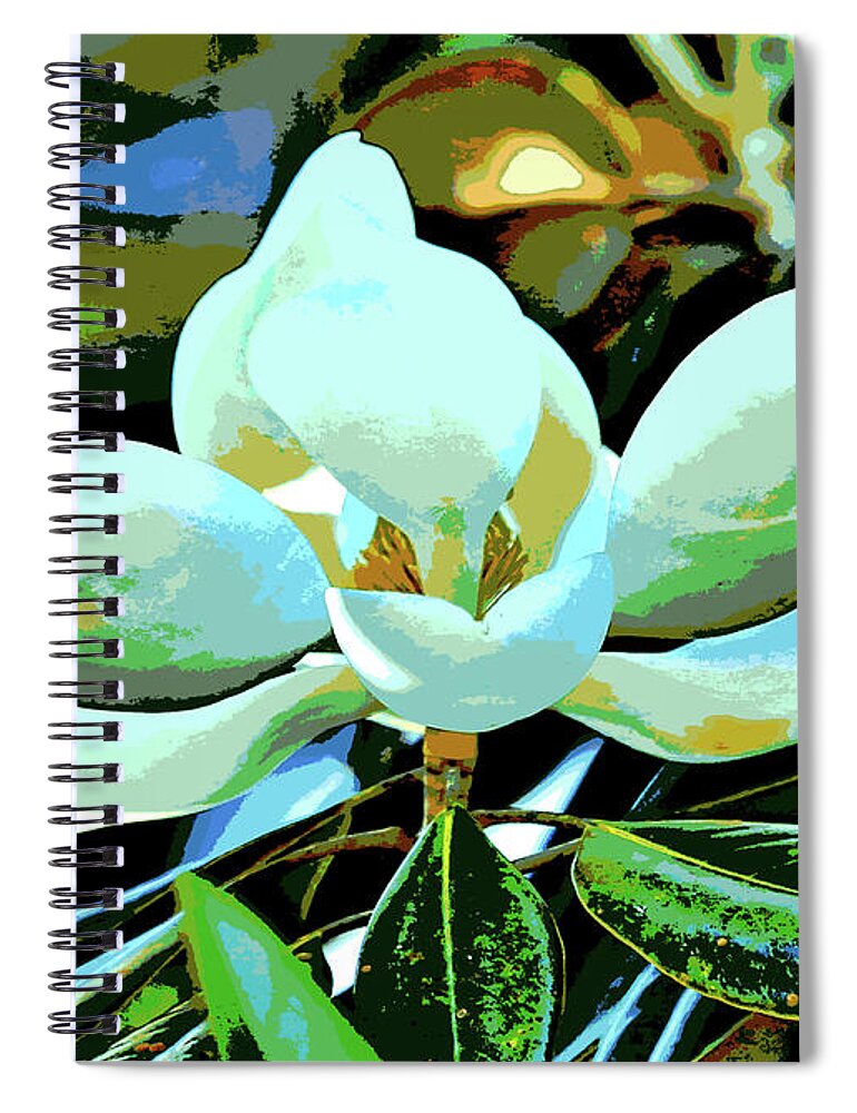 Magnolia Spiral Notebook featuring the digital art Magnolia Dream by Carol Groenen
