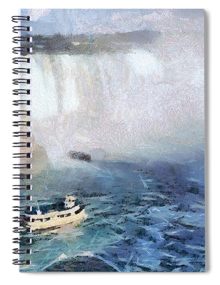 Scenery Spiral Notebook featuring the digital art Maid of the Mist by Charmaine Zoe