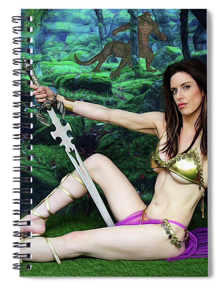 Fantasy Spiral Notebook featuring the photograph Maiden Of The Mystic Wood by Jon Volden