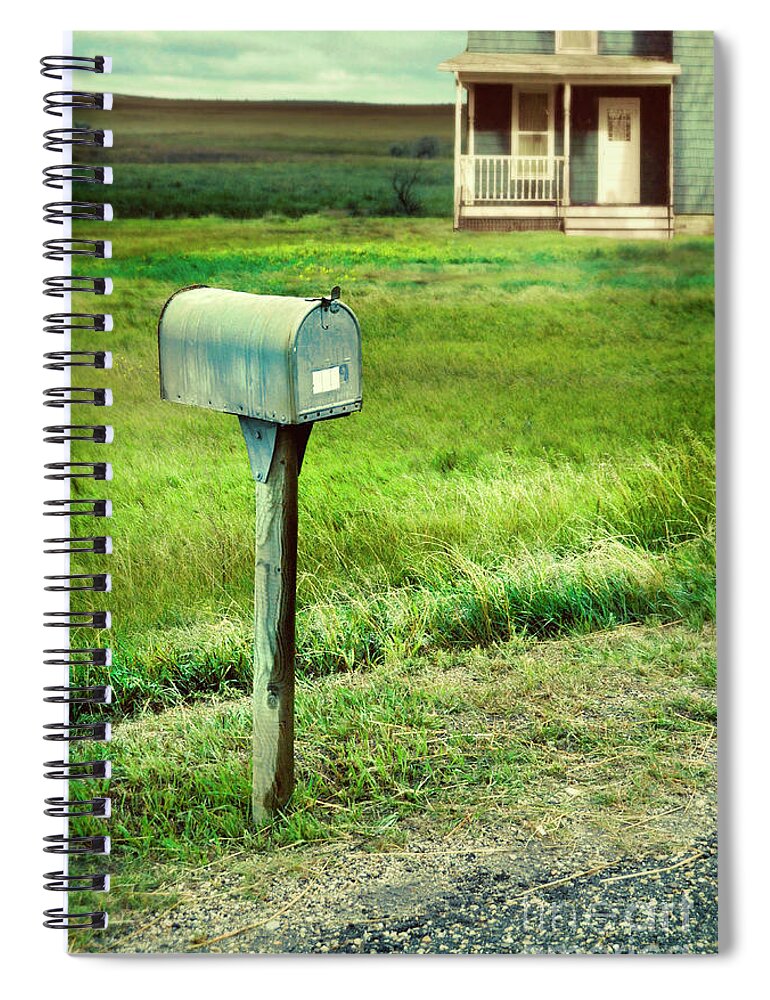 Mailbox Spiral Notebook featuring the photograph Mailbox by Farmhouse by Jill Battaglia