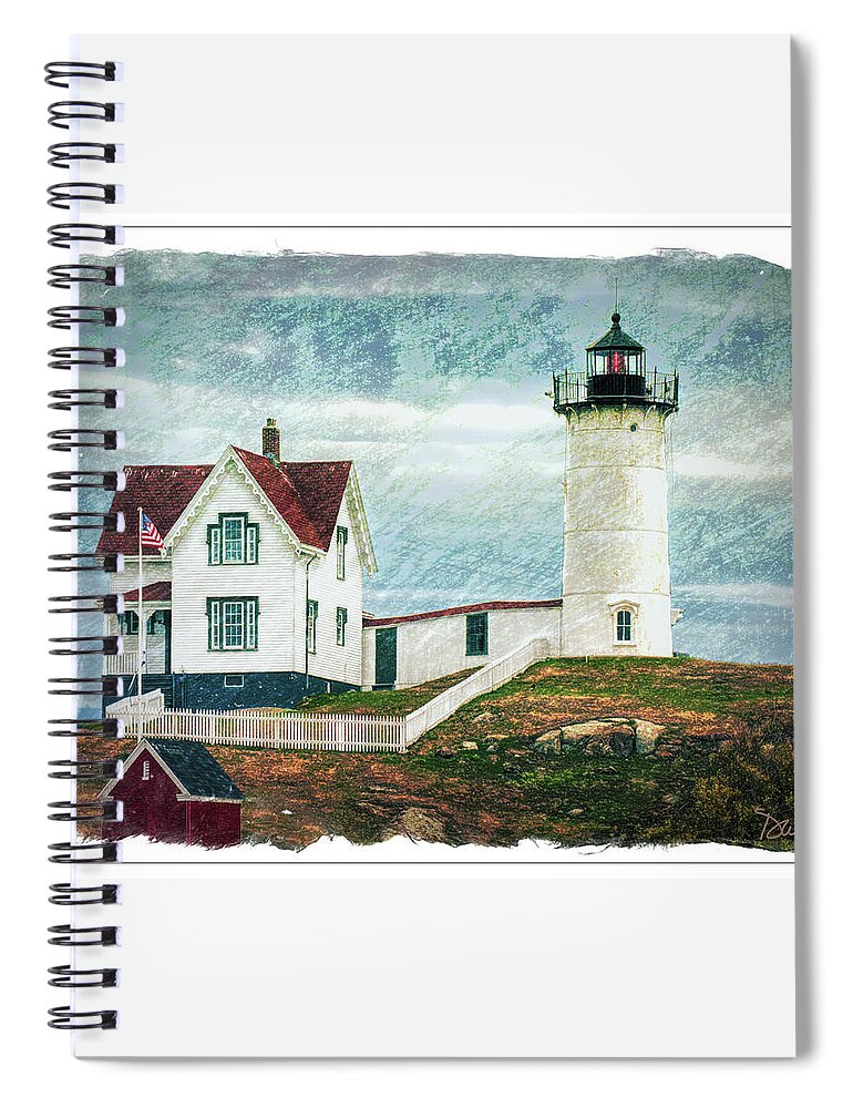 Lighthouse Spiral Notebook featuring the photograph Maine Lighthouse by Peggy Dietz