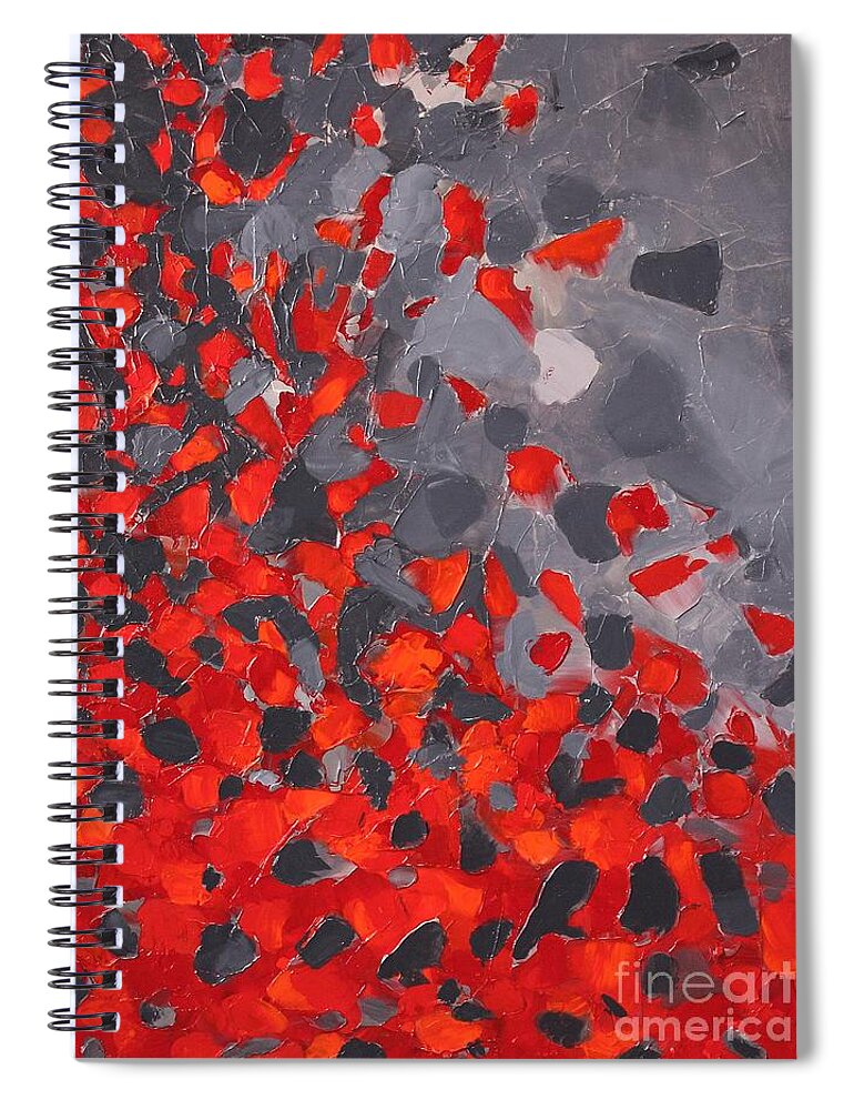 Red Spiral Notebook featuring the painting Majestic by Preethi Mathialagan