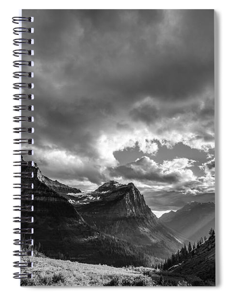 Glacier National Park Spiral Notebook featuring the photograph Majestic Sunset by Adam Mateo Fierro