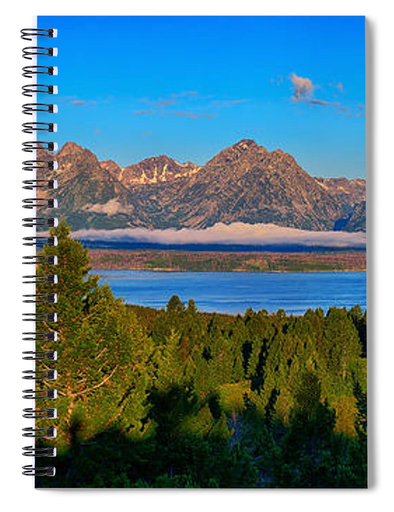 Tetons Spiral Notebook featuring the photograph Majestic Tetons by Greg Norrell