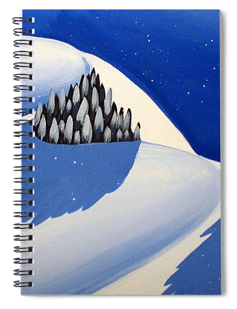 Art Spiral Notebook featuring the painting Making The Peak - modern winter landscape by Debbie Criswell