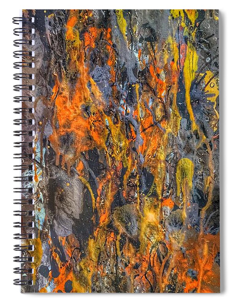 Abstract Spiral Notebook featuring the painting Making The Way by Anne Sands