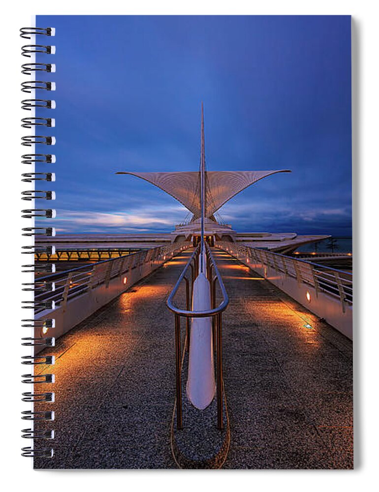 City Spiral Notebook featuring the photograph MAM Twilight by Andrew Slater