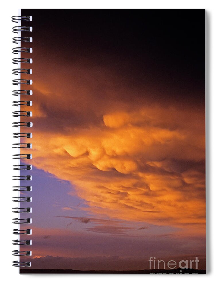 Sky Spiral Notebook featuring the photograph Mammato-Cumulus Clouds at Sunset over Puget Sound by Jim Corwin