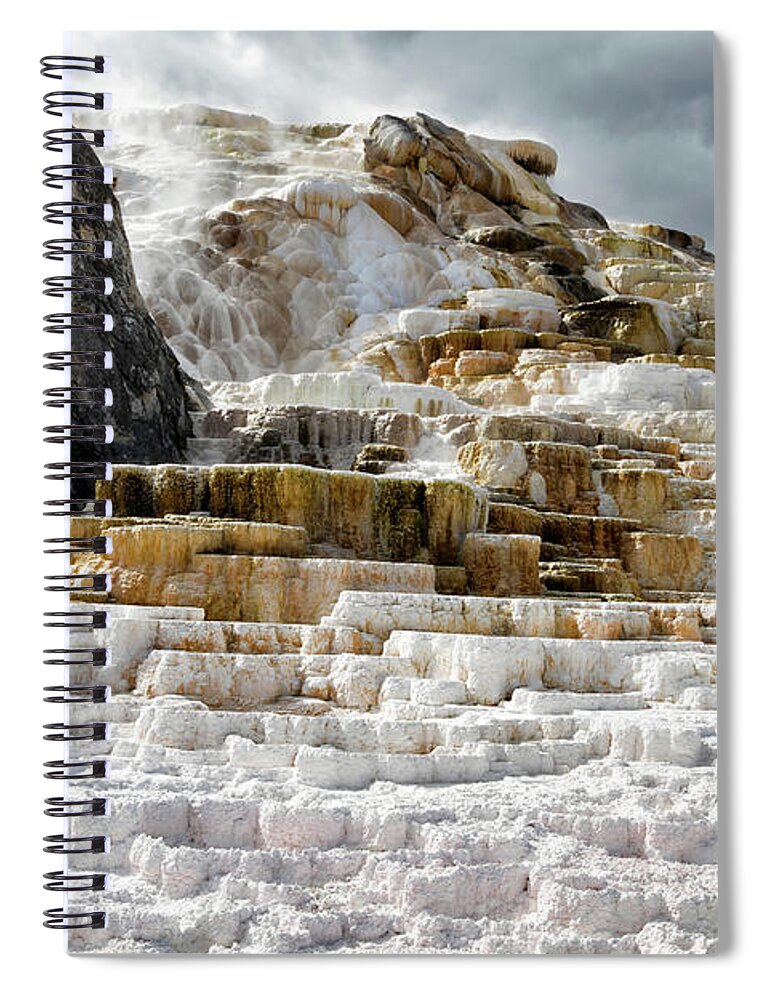 Wyoming Spiral Notebook featuring the photograph Mammoth Hot Springs by Shirley Mitchell