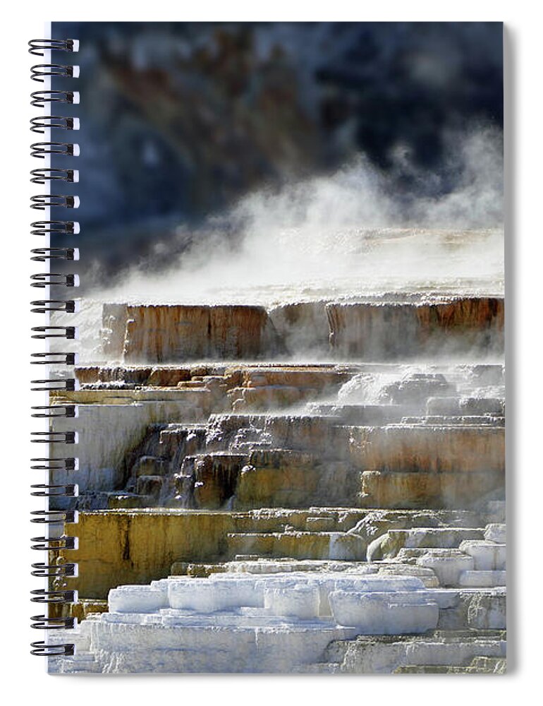 Geyser Spiral Notebook featuring the photograph Mammoth Springs, Upper Terrace 41 by JustJeffAz Photography