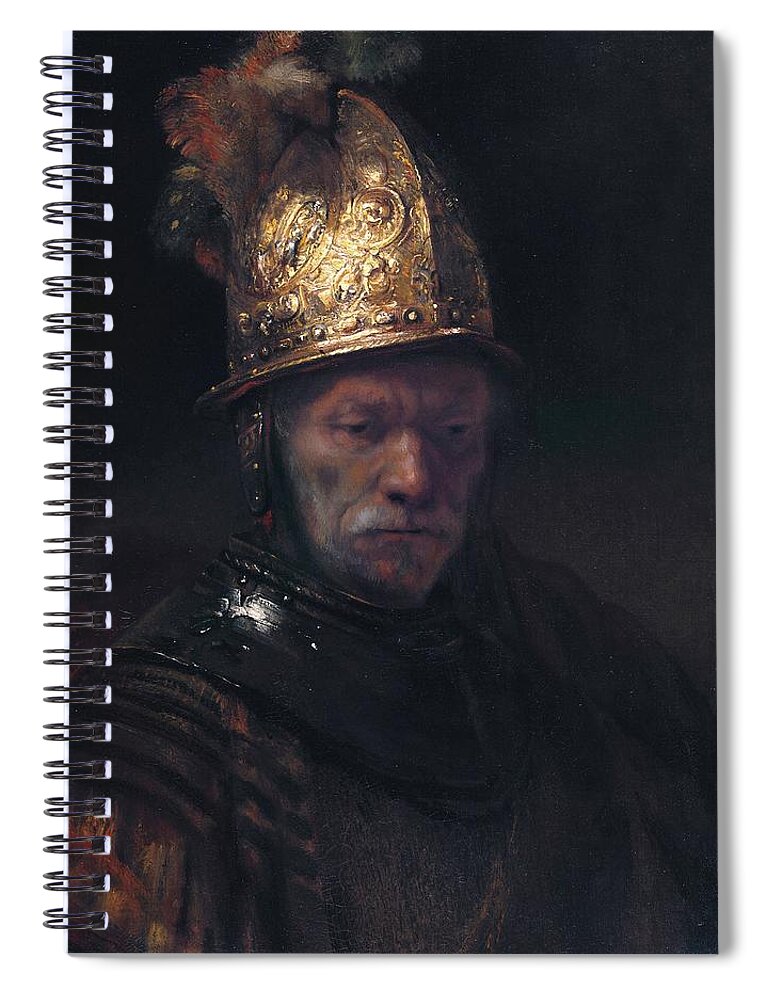 Man Spiral Notebook featuring the painting Man in the Golden Helmet by Rembrandt van Rijn
