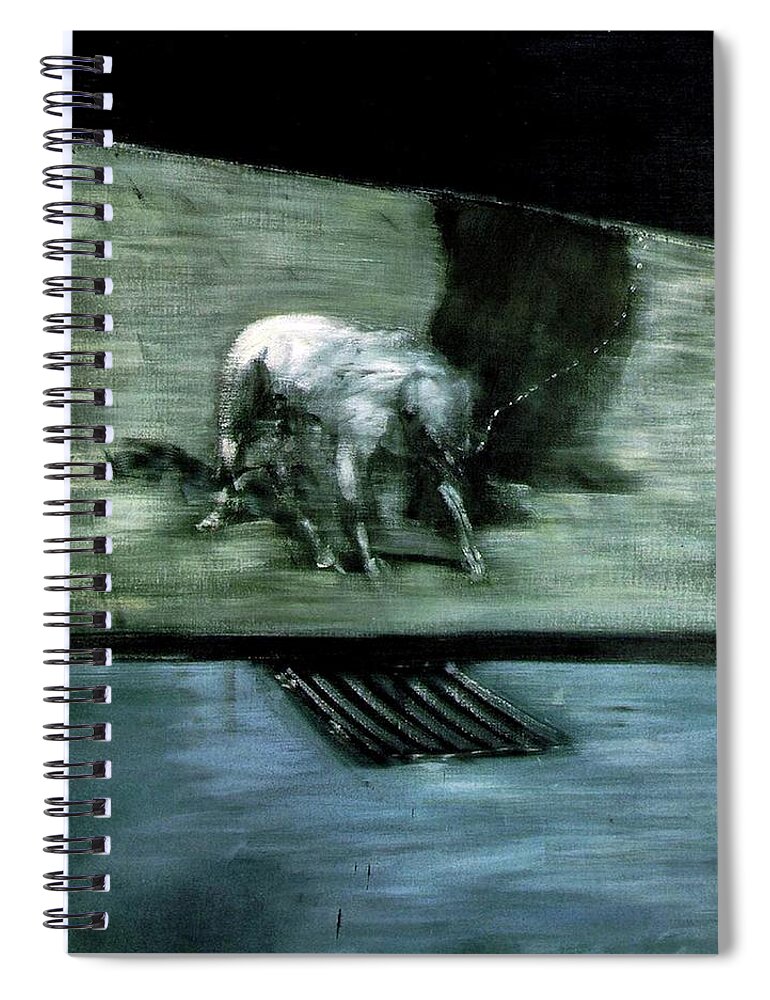 Man With Dog Spiral Notebook featuring the painting Man with Dog by Francis Bacon