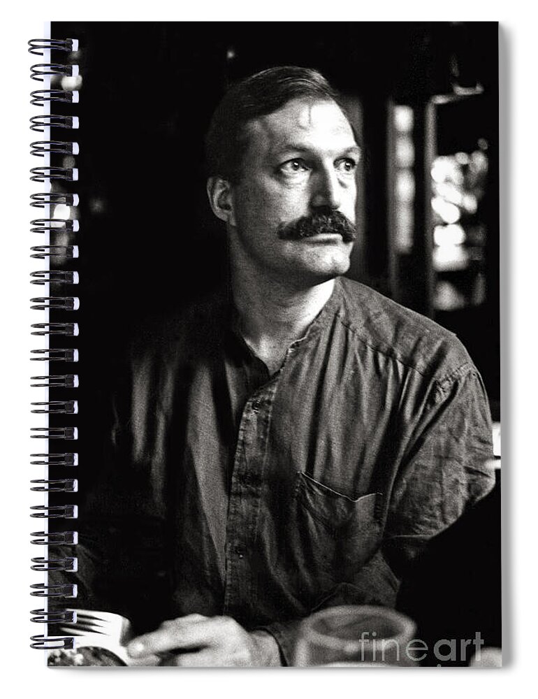 Man Spiral Notebook featuring the photograph Man With Mustache by Madeline Ellis