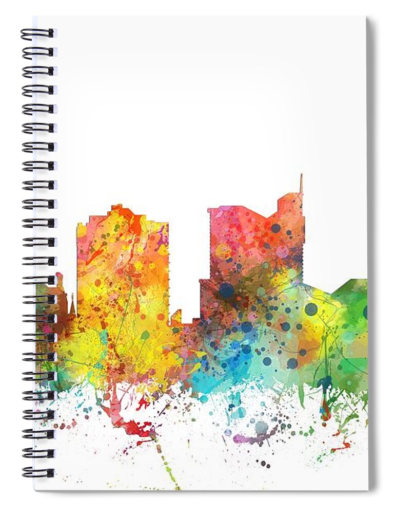 Manchester City Skyline Spiral Notebook featuring the digital art Manchester City Skyline by Marlene Watson
