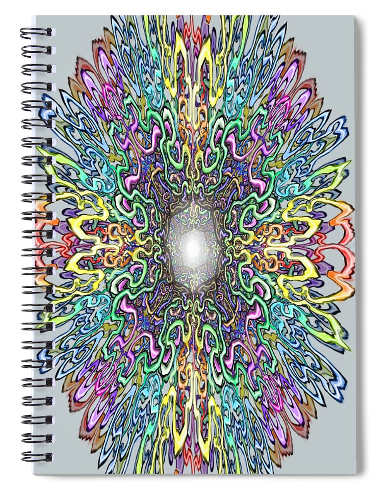 Mandala Spiral Notebook featuring the digital art Mandala by Kevin Middleton