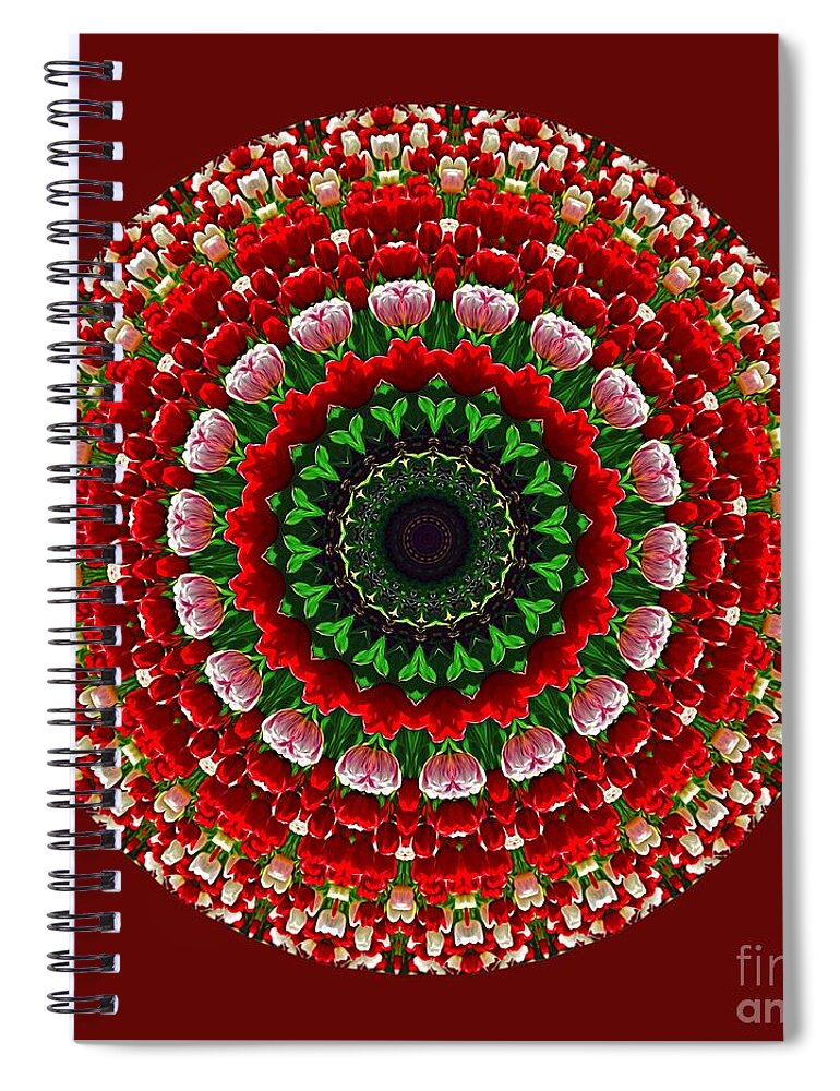 Photography Spiral Notebook featuring the photograph Mandala Tulipa by Kaye Menner by Kaye Menner
