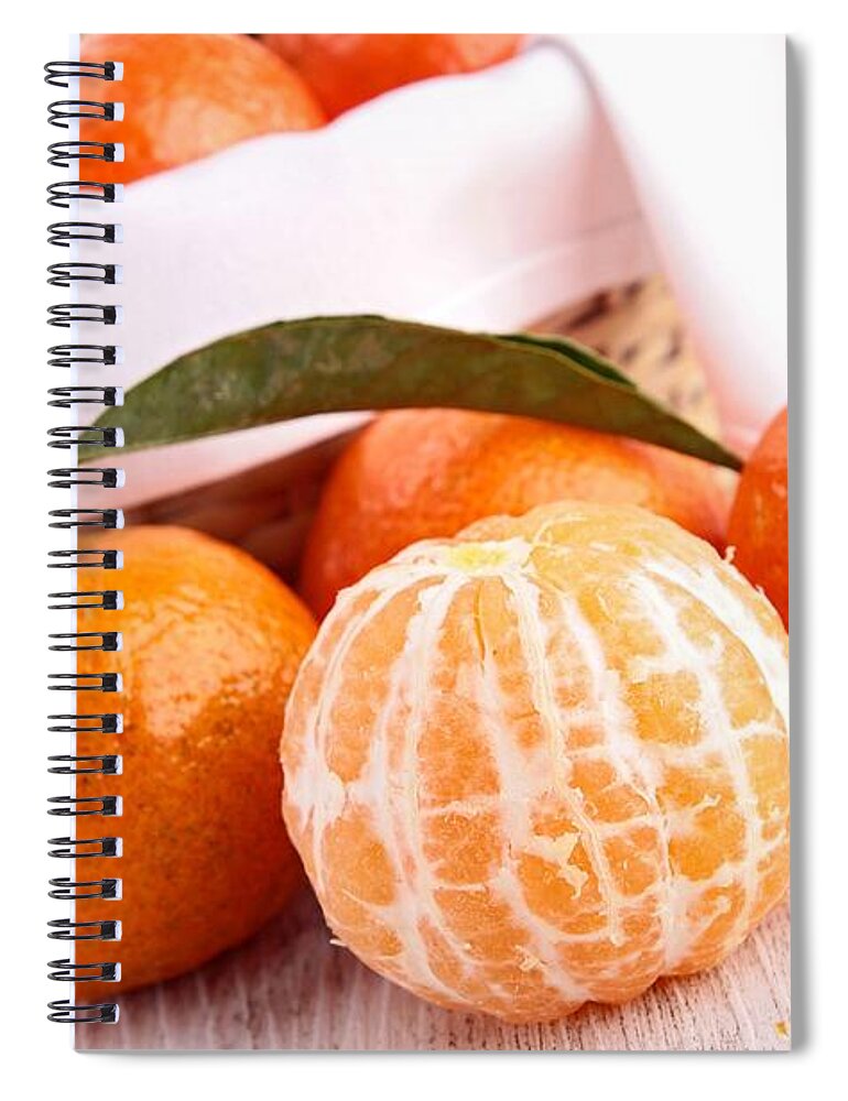 Mandarin Spiral Notebook featuring the digital art Mandarin by Maye Loeser