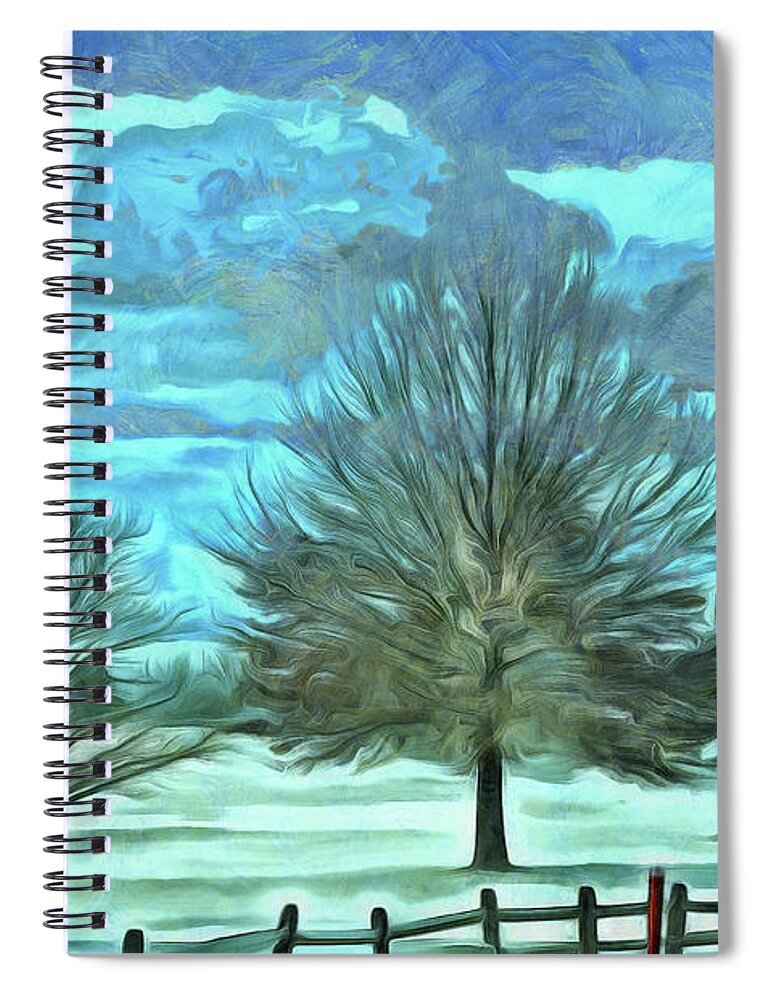Tree Spiral Notebook featuring the mixed media Mandisa by Trish Tritz