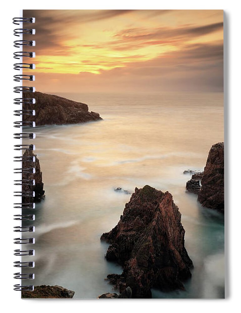 Isle Of Lewis Spiral Notebook featuring the photograph Mangersta Sea Stacks by Grant Glendinning