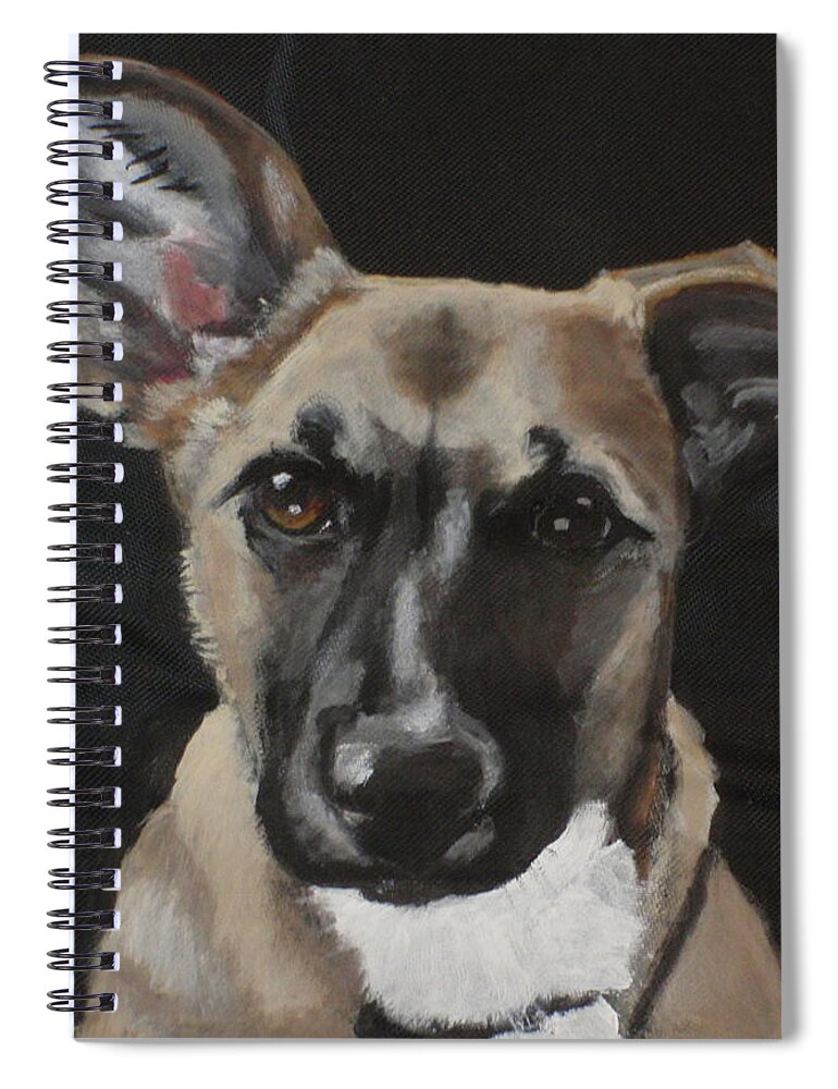 Puppy Spiral Notebook featuring the painting Mango by Carol Russell