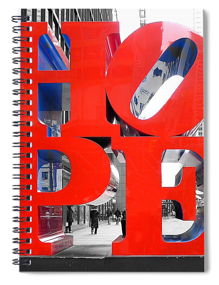 Richard Reeve Spiral Notebook featuring the photograph Manhattan - Hope by Richard Reeve