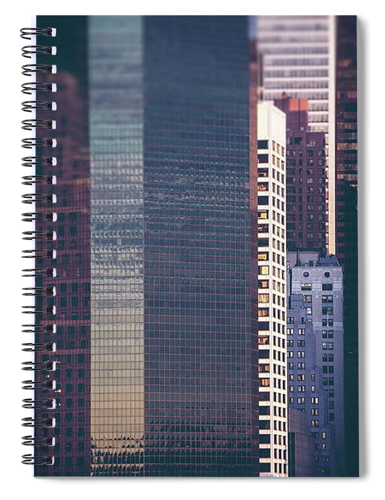 Manhattan Spiral Notebook featuring the digital art Manhattan by Maye Loeser