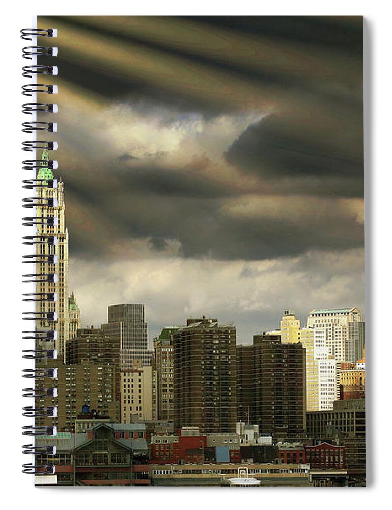 New York Spiral Notebook featuring the photograph Manhattan New York Glow by Chuck Kuhn