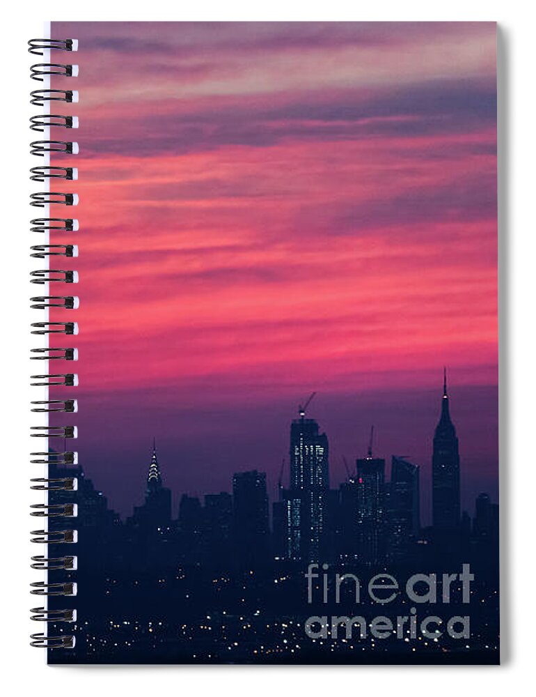 Empire State Building Spiral Notebook featuring the photograph Manhattan Pre-Dawn by Zawhaus Photography
