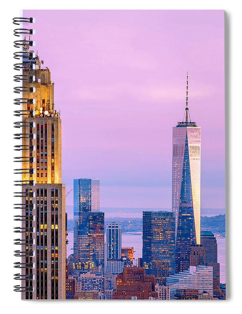 Empire State Building Spiral Notebook featuring the photograph Manhattan Romance by Az Jackson